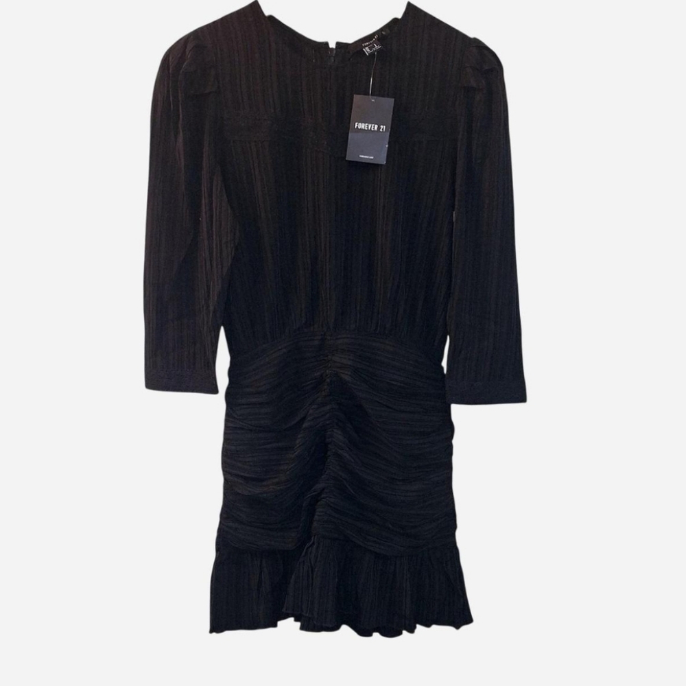 Forever 21 Elegant Black Long Sleeve Dress